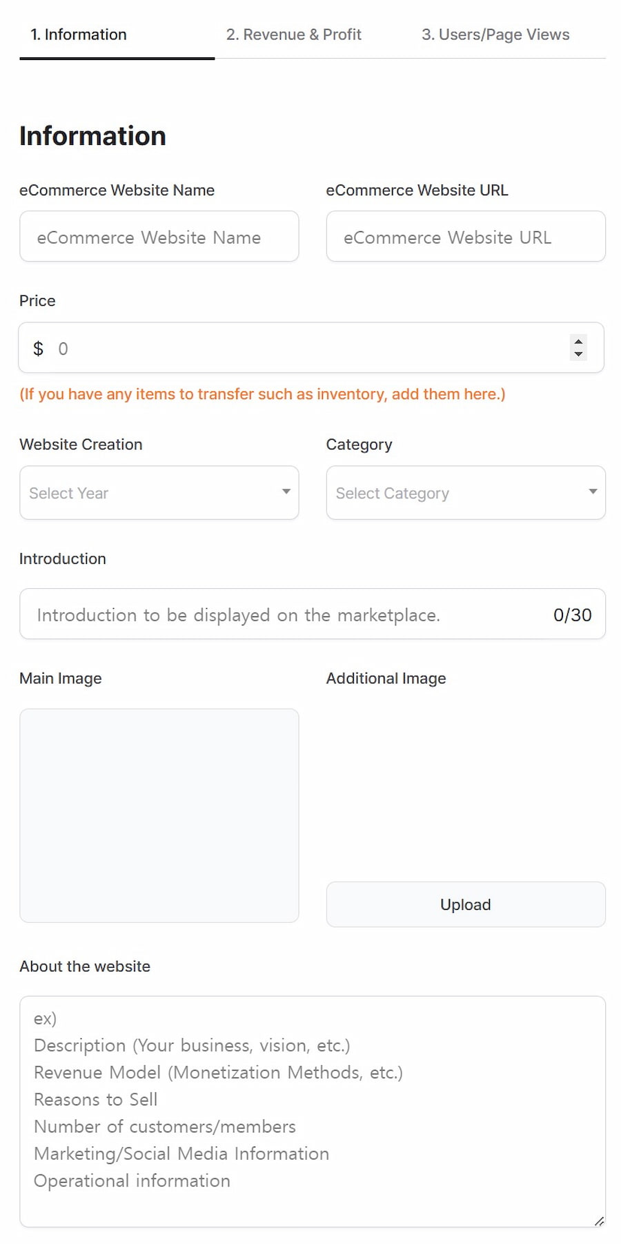 Creating a Listing on Gruzz - Step 1: Basic Information